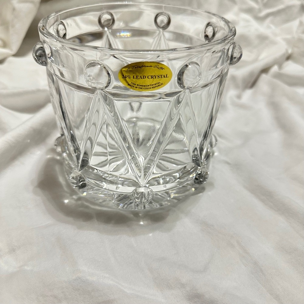 Teleflora Lead Crystal Little Drummer Bowl Czech Republic Exc Starburst Base Boh